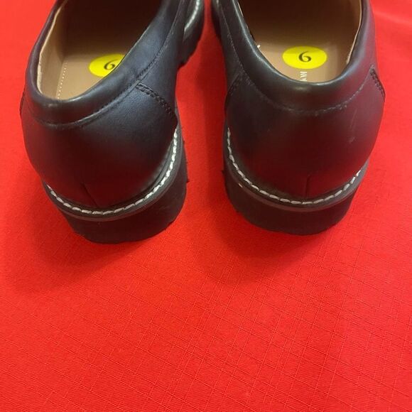 BCBG Tinaa Black Gold Chain Y2K Chunky Loafers Size 9 New - Picture 8 of 11